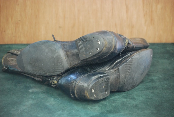 vintage cowboy boot restoration picture before